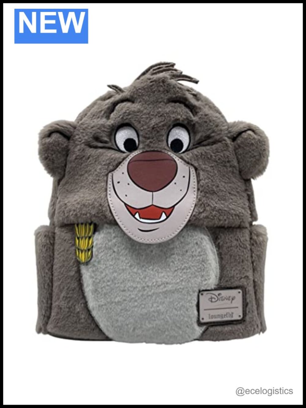 Loungefly Jungle Book Baloo Faux Fur Satchel Handbag Adjustable Strap